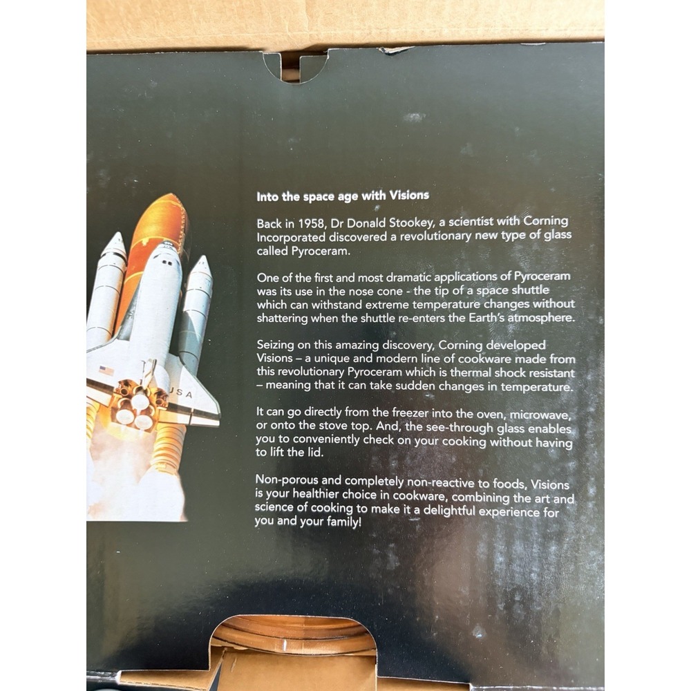 VISIONS CP-8697 3.5L Covered Cookpot Goulde Soup Pot and Lid Amber Pyroceram NEW - Picture 4 of 7